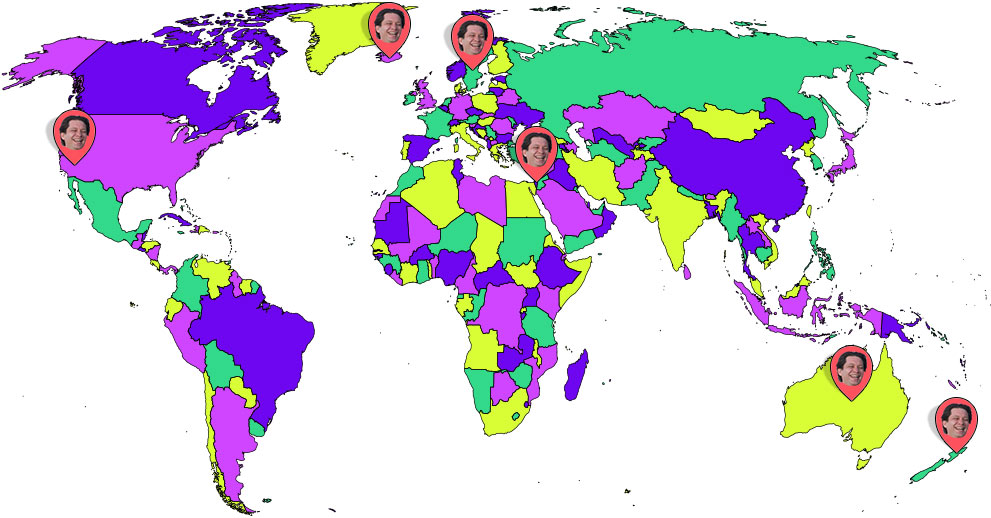 A map of where Ashlee has been