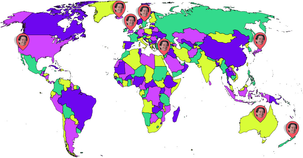 a map of where Ashlee has been