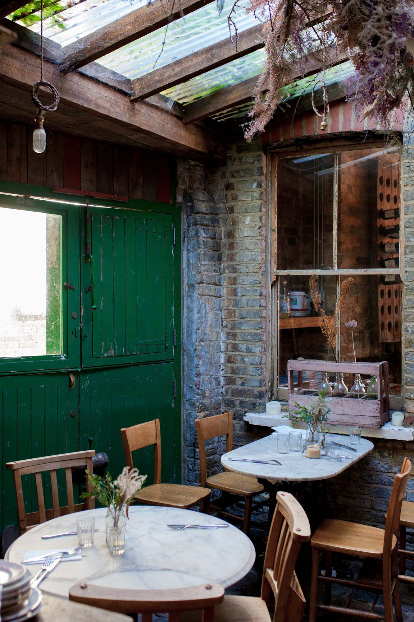 The photogenic back room at Campania & Jones, a former dairy.