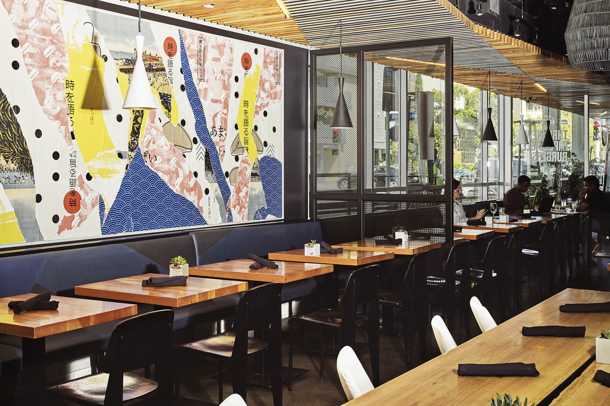 Umami’s interiors are as brash as its burgers.