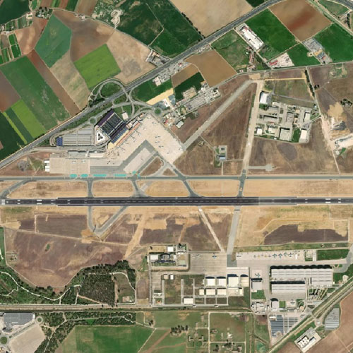 Satellite view of Seville Airport