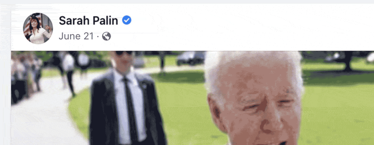 Between June and October, Sarah Palin put up seven almost identical Facebook posts pushing the myth of a stolen 2020 election.