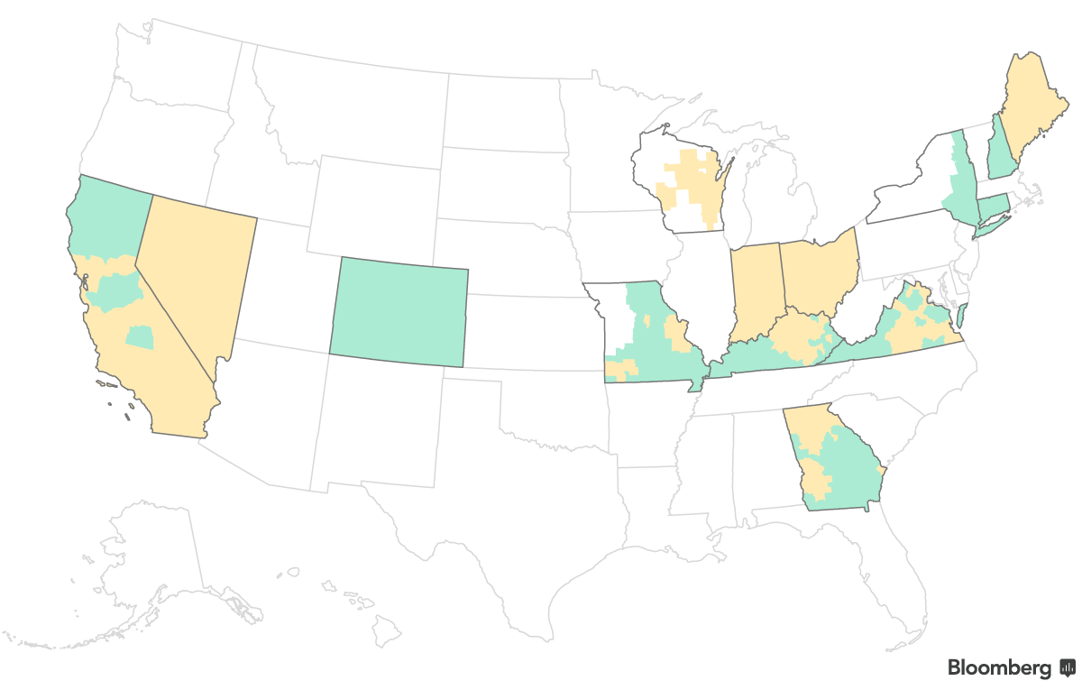 National map showing Anthem's service areas