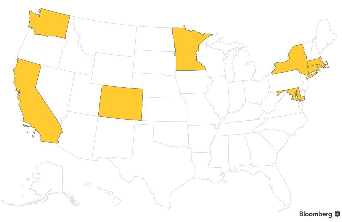 National map showing states with open enrollment deadlines after Dec. 15
